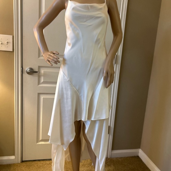 Alice + Olivia Cream Asymmetrical Cowl Neck Sundress - Picture 2 of 8